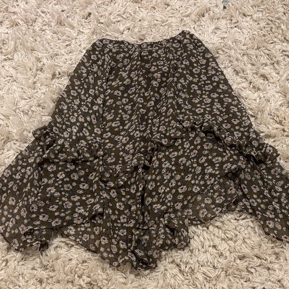 Joyfolie Green Girls Floral Skirt